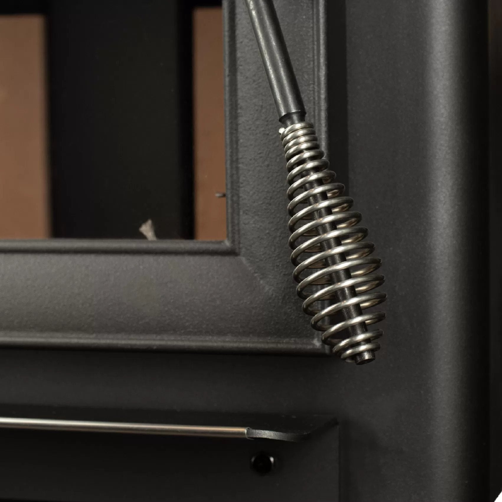 Ashley 2,500 Sq. Ft. Pedestal Wood Stove AW2520E-P - brushed nickel handle