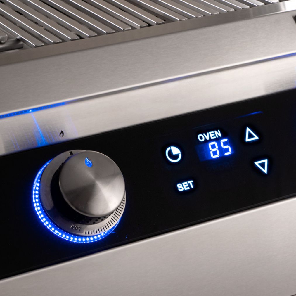 Fire Magic E660I-9E1N-W 30 Inch Built-In Natural Gas Grill With Rotisserie - Digital Underglass Thermometer