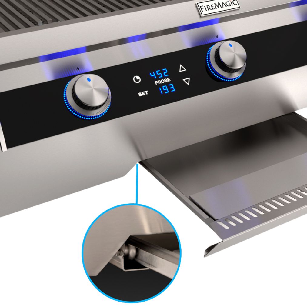 Fire Magic E660I-9E1N-W 30 Inch Built-In Natural Gas Grill With Rotisserie - Drip Tray