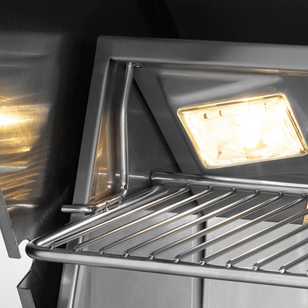 Fire Magic E790I-9E1N-W 36-Inch Built-In Natural Gas Grill With Rotisserie, Magic Window & Digital Thermometer - Angled Halogen Internal Lights