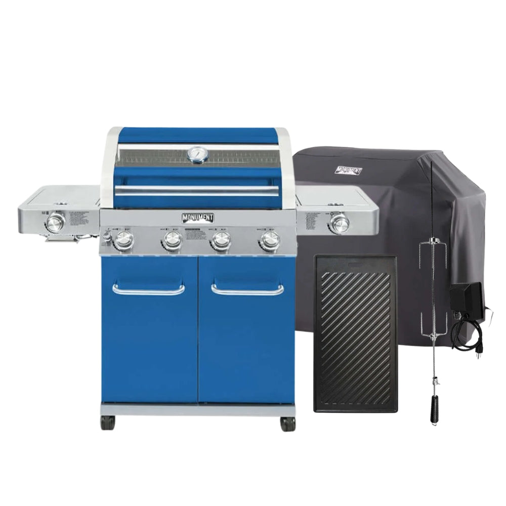Monument Grills 35633B | Matte Blue Infrared Propane Gas Grill