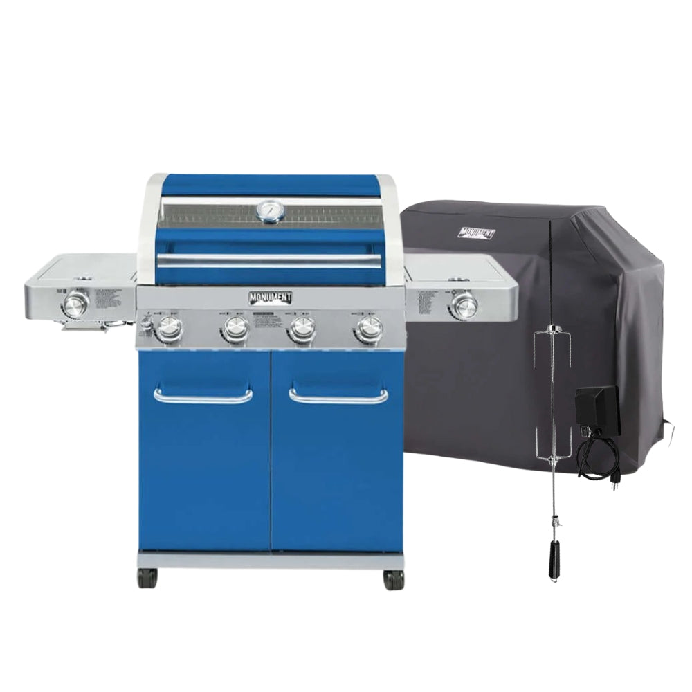 Monument Grills 35633B | Matte Blue Infrared Propane Gas Grill