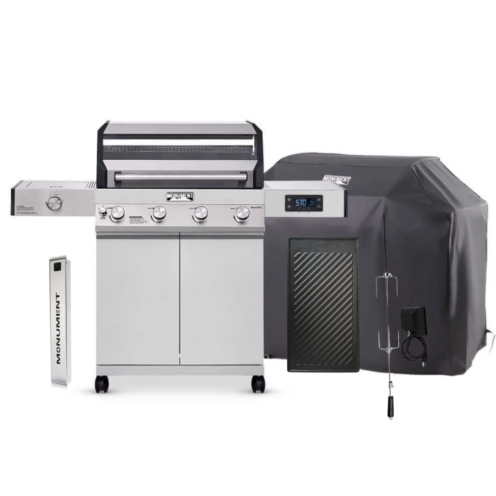 Monument Grills Denali 405 | Stainless Smart Tech Propane Gas Grill