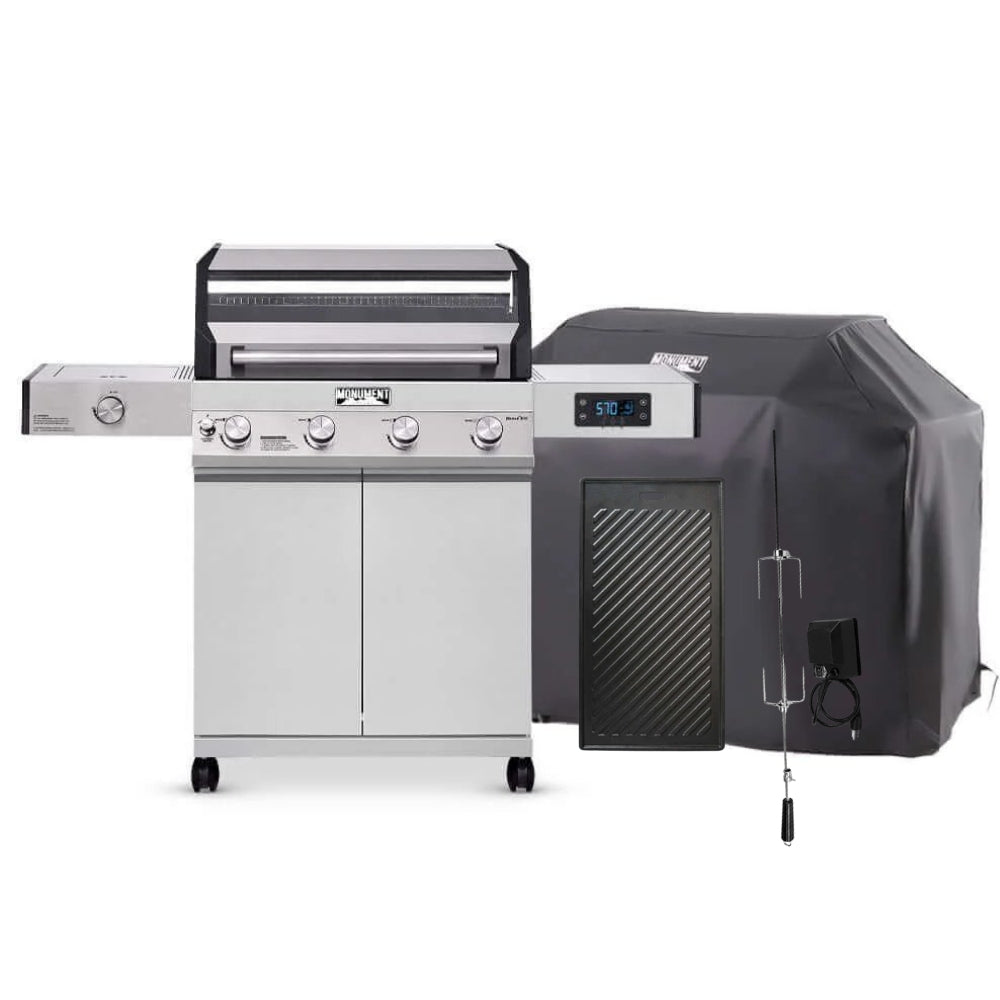 Monument Grills Denali 405 | Stainless Smart Tech Propane Gas Grill