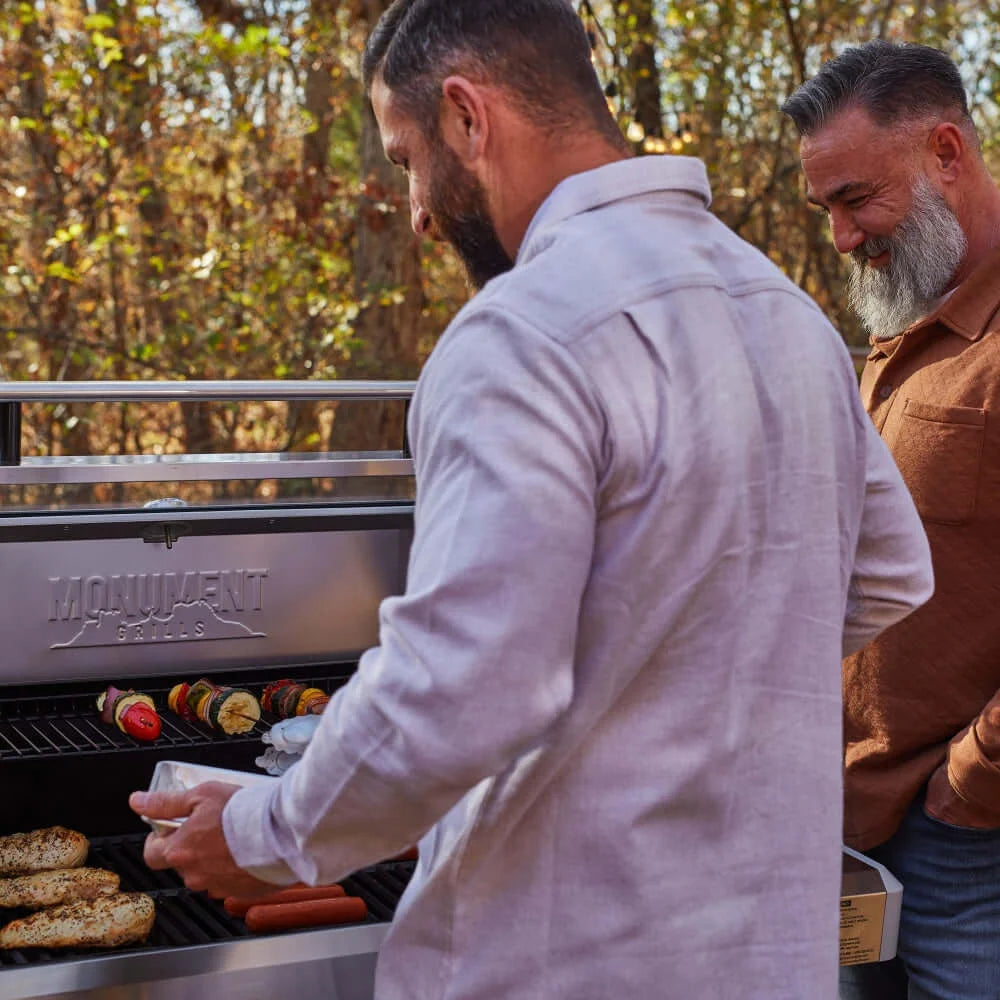 Monument Grills Mesa 415BZ - Two men grilling