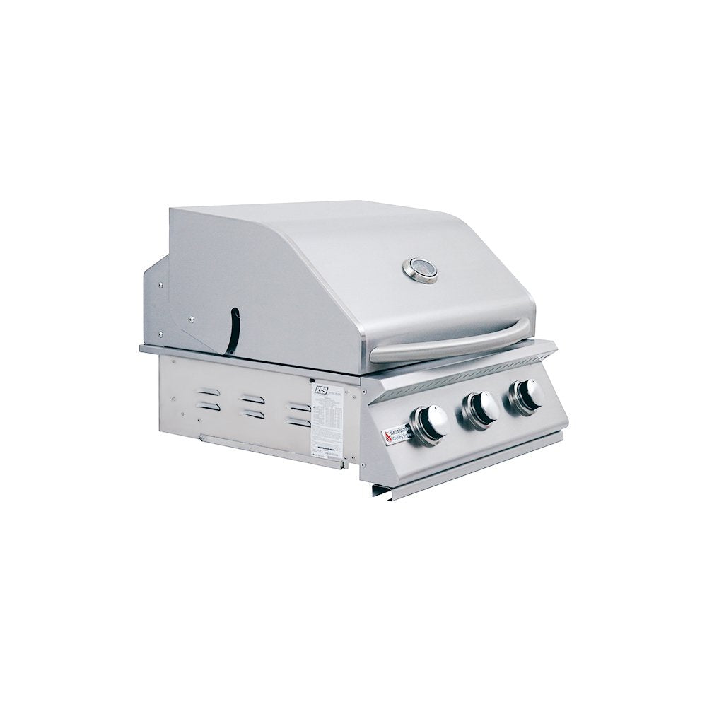 Stainless steel grill on a white background