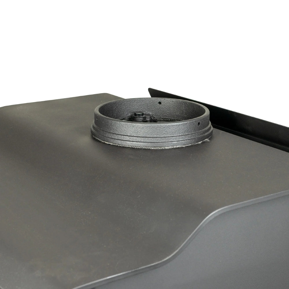 US Stove US1100E-L 1,200 Sq. Ft. Wood Stove with Legs - Gray belt on a gray surface
