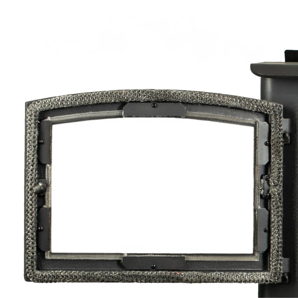 US Stove US1100E-L 1,200 Sq. Ft. Wood Stove with Legs - Metallic fire screen with textured border