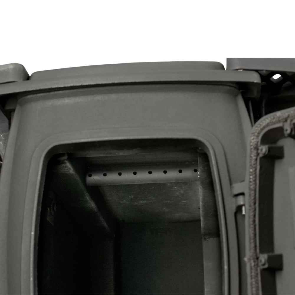 US Stove US1261E-KIT Cast Iron Log Wood Stove and Dual Side Table Set - Close-up of a vehicle roof rack system