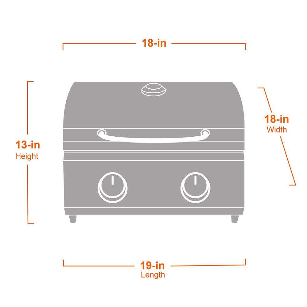 Monument Grills 13742 Stainless Tabletop Propane Gas Grill Portable 15,000 BTU 2-Burner BBQ – SKU 13742
