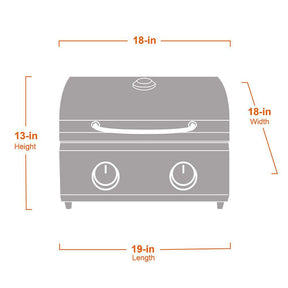 Monument Grills 13742 Stainless Tabletop Propane Gas Grill Portable 15,000 BTU 2-Burner BBQ – SKU 13742