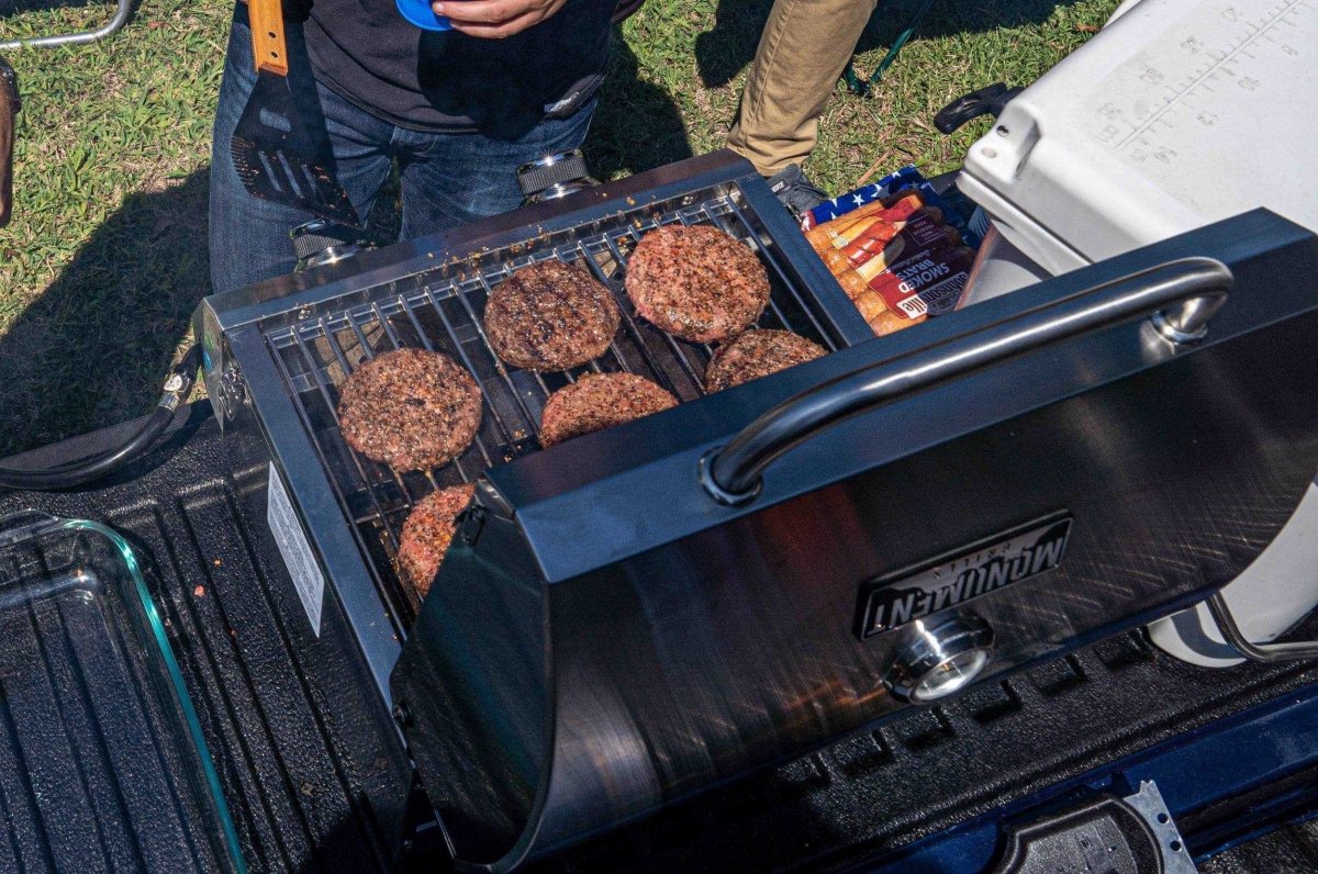 Monument Grills 13742 Stainless Tabletop Propane Gas Grill Portable 15,000 BTU 2-Burner BBQ – SKU 13742