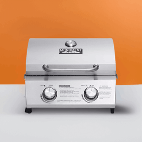 Monument Grills 13742 Stainless Tabletop Propane Gas Grill Portable 15,000 BTU 2-Burner BBQ – SKU 13742