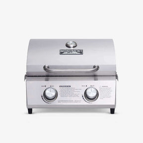Monument Grills 13742 Stainless Tabletop Propane Gas Grill Portable 15,000 BTU 2-Burner BBQ – SKU 13742