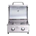 Monument Grills 13742 Stainless Tabletop Propane Gas Grill Portable 15,000 BTU 2-Burner BBQ – SKU 13742