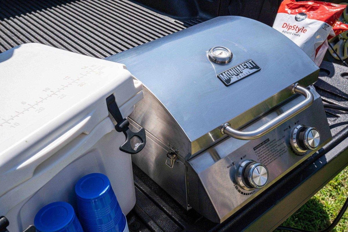 Monument Grills 13742 Stainless Tabletop Propane Gas Grill Portable 15,000 BTU 2-Burner BBQ – SKU 13742
