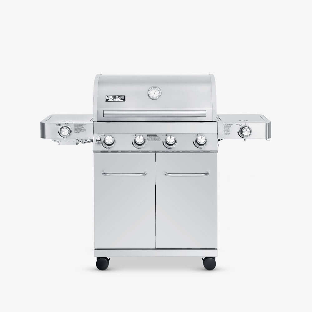 Monument Grills Stainless Infrared Propane Gas Grill 72,000 BTU 4-Burner Sear Grill – SKU 24367