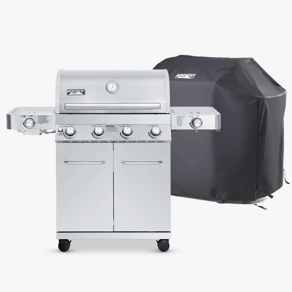 Monument Grills Stainless Infrared Propane Gas Grill 72,000 BTU 4-Burner Sear Grill – SKU 24367