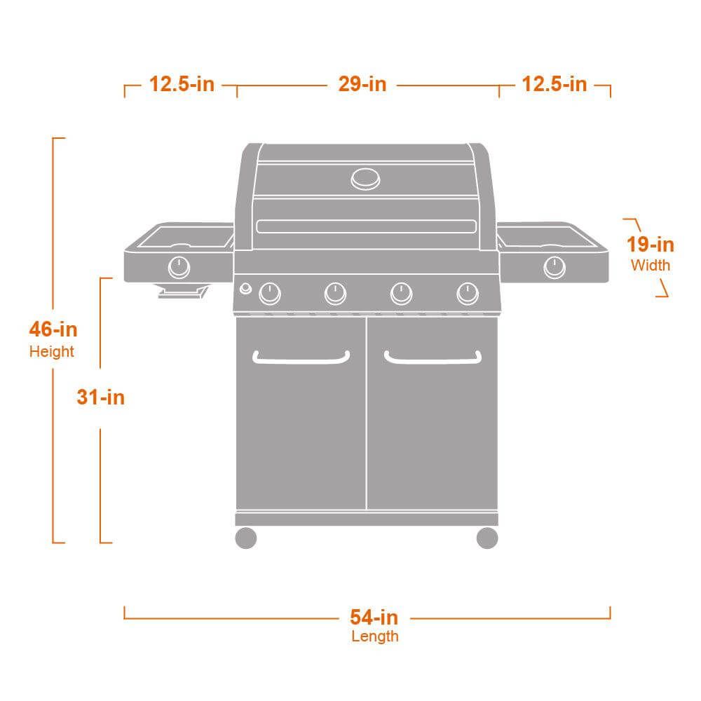 Monument Grills 35633B Matte Blue Infrared Propane Gas Grill – 72,000 BTU 4-Burner with Infrared Sear Side Burner (35633B)