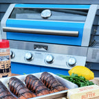 Monument Grills 35633B Matte Blue Infrared Propane Gas Grill – 72,000 BTU 4-Burner with Infrared Sear Side Burner (35633B)
