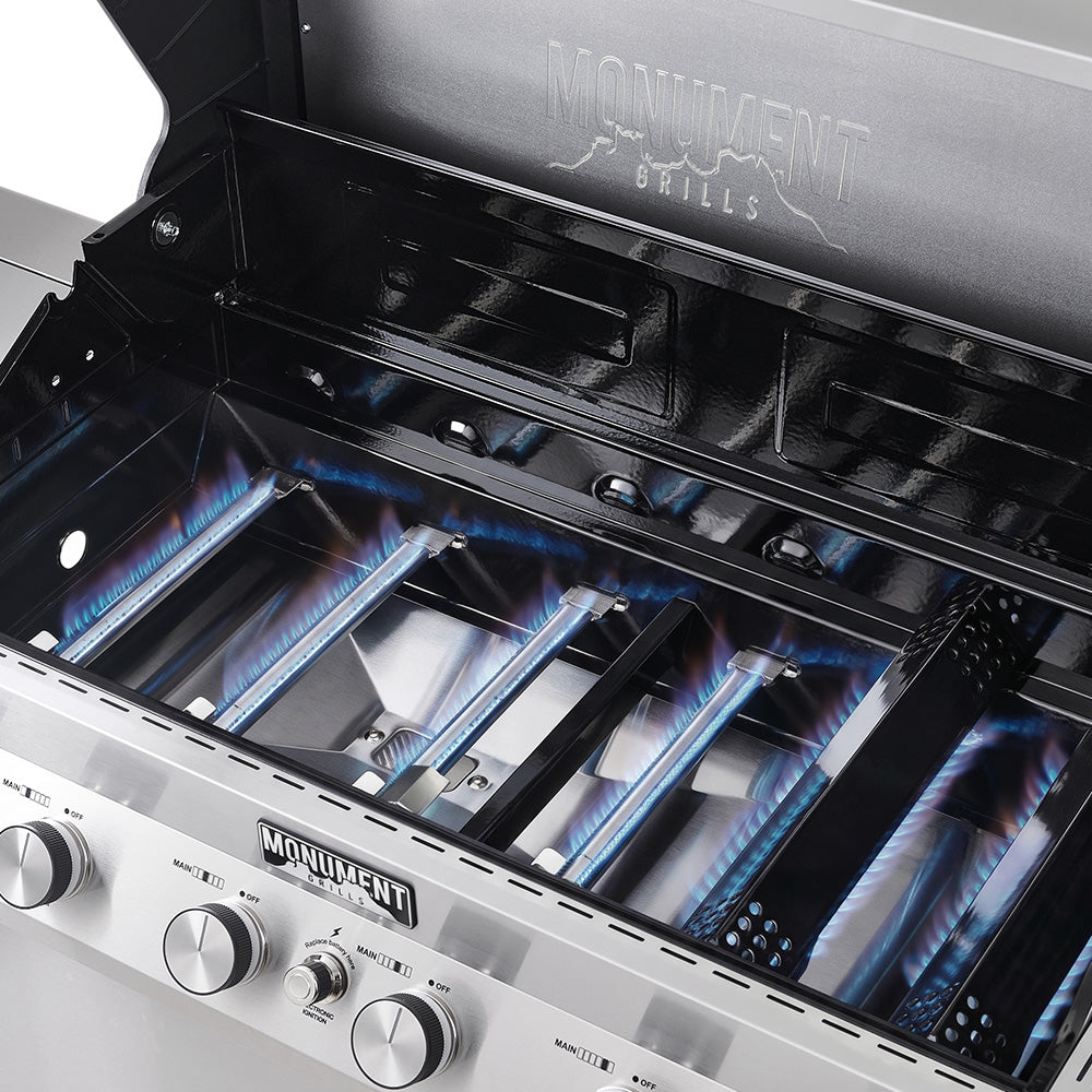 Monument Grills Denali 405 Stainless Smart Tech Propane Gas Grill with Bluetooth App Control - D405