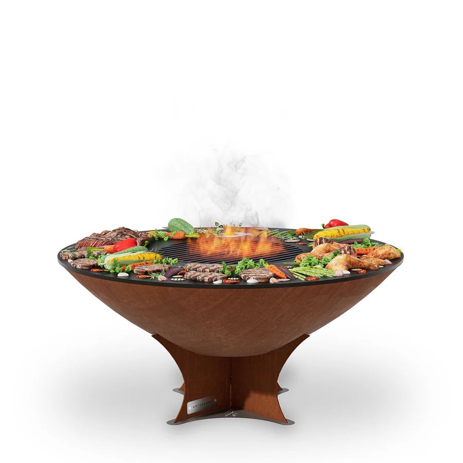 Arteflame 40" Fire Pit With Cooktop Low Euro Base