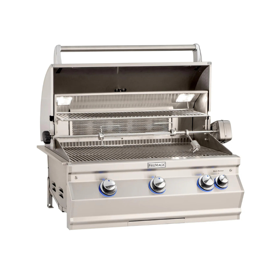 Fire Magic A790I-8EAN Aurora 36 Inch Built Natural Gas Grill With Rotisserie - Open