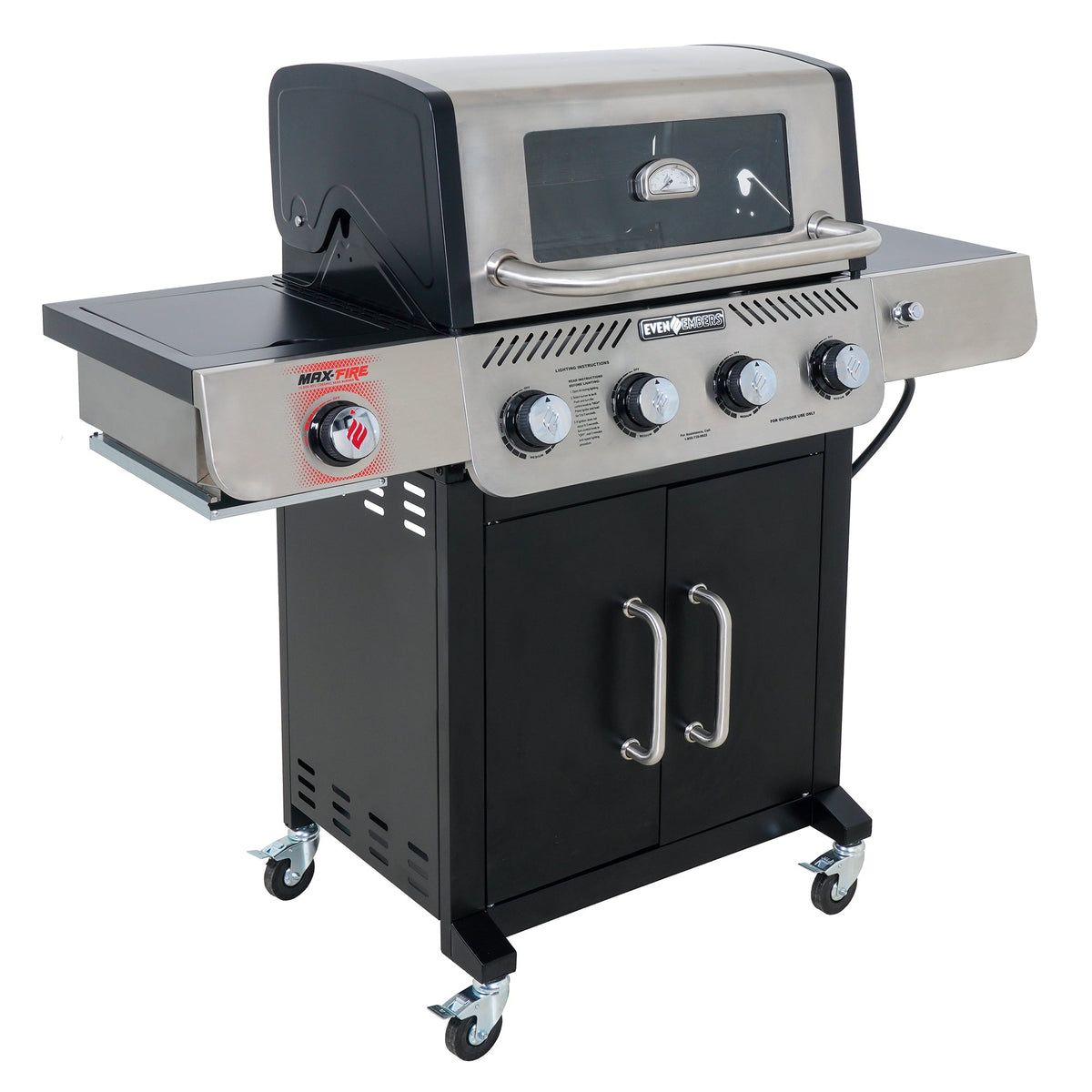 Even Embers 4 Burner Gas Grill With Sear Burner
