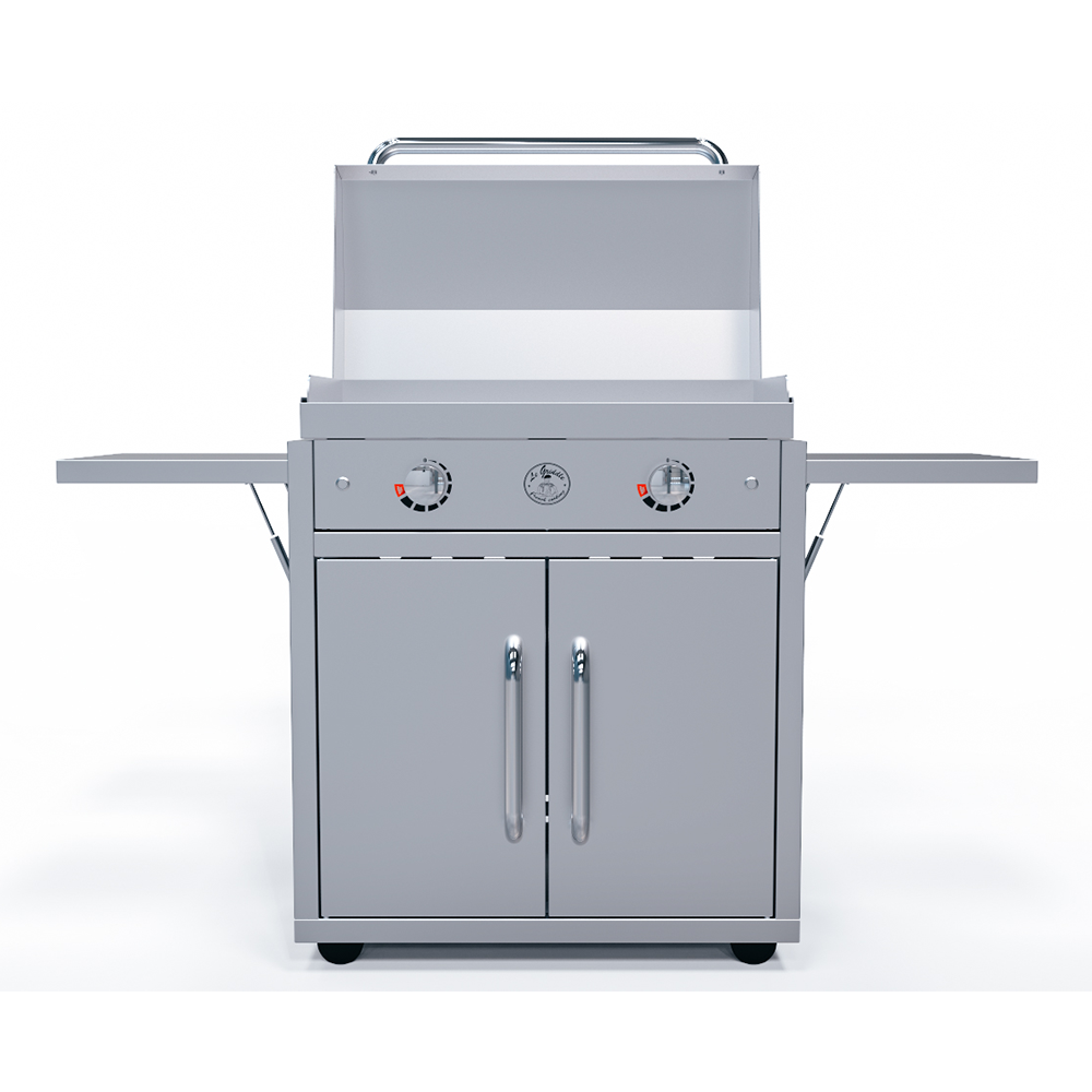 Le Griddle Portable Cart for the 75 Series Griddles – Stainless Steel Cart with Dual Folding Shelves