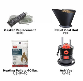 King KP5517-W Pellet Stove 90 lb. Hopper (2,200 Sq. Ft.) - accessories 