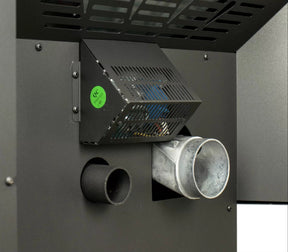 King KP5517-W Pellet Stove 90 lb. Hopper (2,200 Sq. Ft.) - fresh air intake and exhaust vents 
