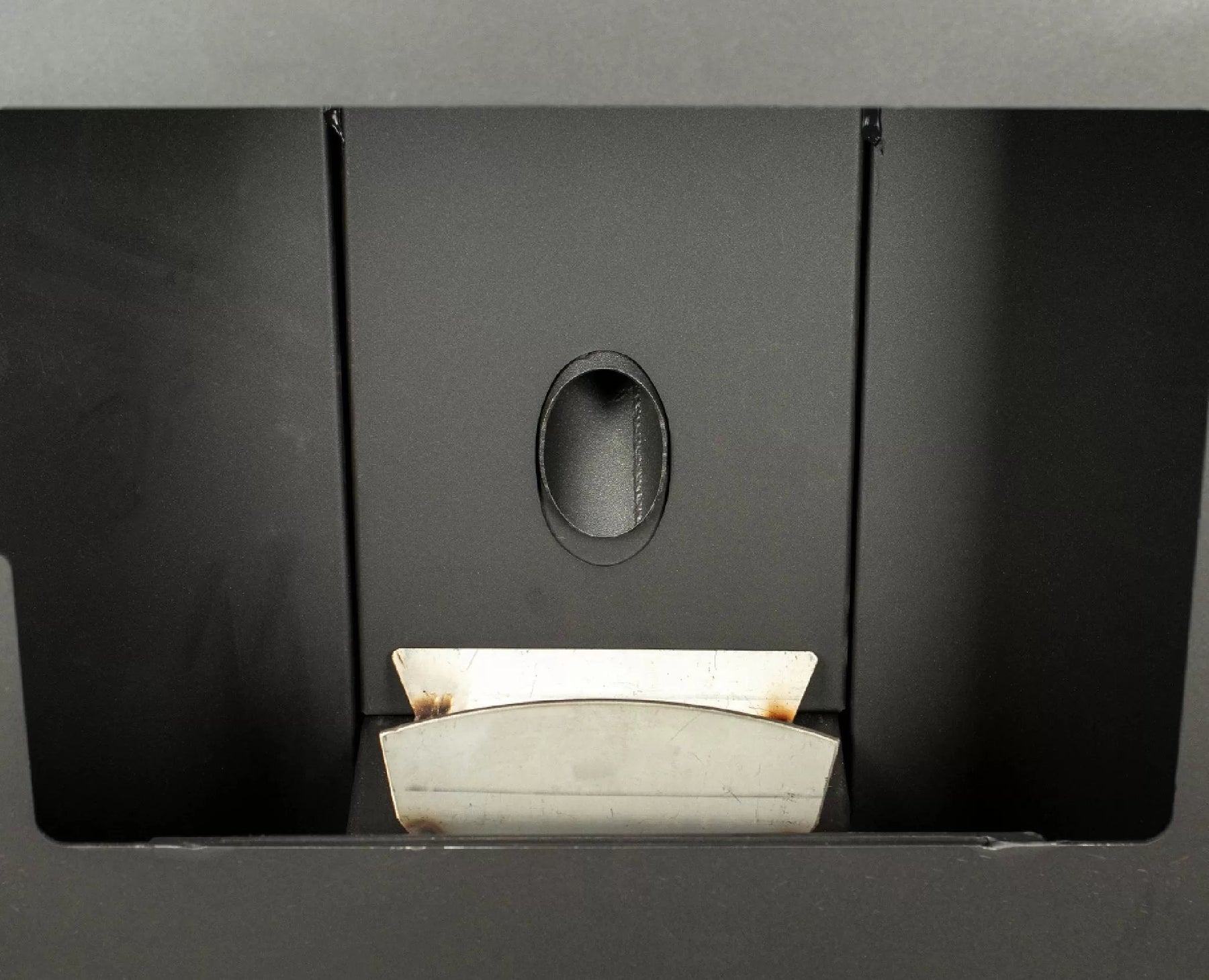 King KP5517-W Pellet Stove 90 lb. Hopper (2,200 Sq. Ft.) - High efficiency burn pot inside a black