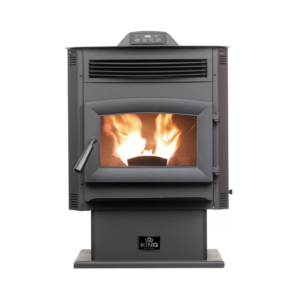 King KP5517-W Pellet Stove 90 lb. Hopper (2,200 Sq. Ft.)