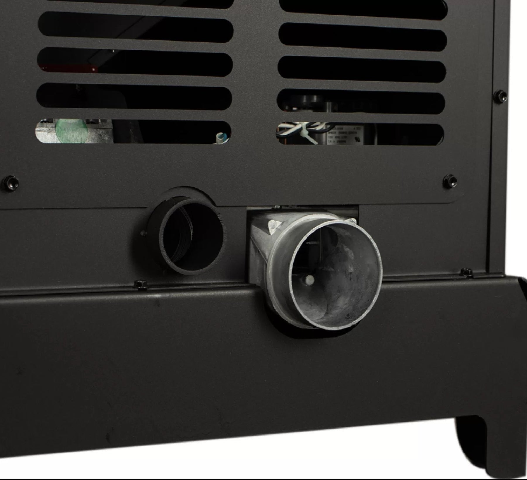 King KP5522-W Pellet Stove 170 lb. Hopper (3,000 Sq. Ft.) - fresh air intake and exhaust vents
