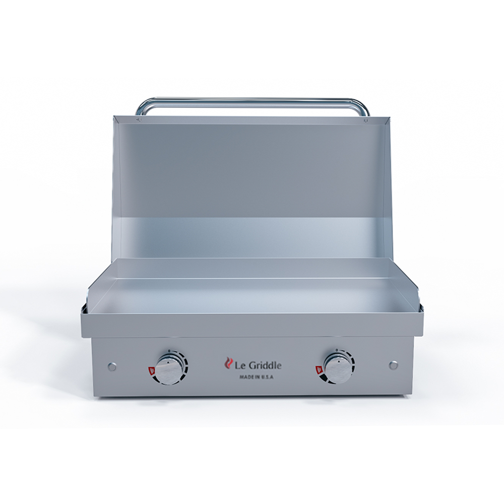 Le Griddle The Ranch Hand Electric Griddle With Lid - GEE75 LK - Stainless steel griddle with 'Le Griddle' branding 