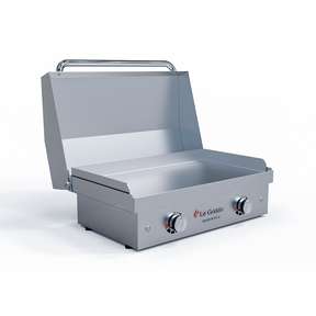 Le Griddle The Ranch Hand Electric Griddle With Lid - GEE75 LK - Stainless steel grill with control knobs