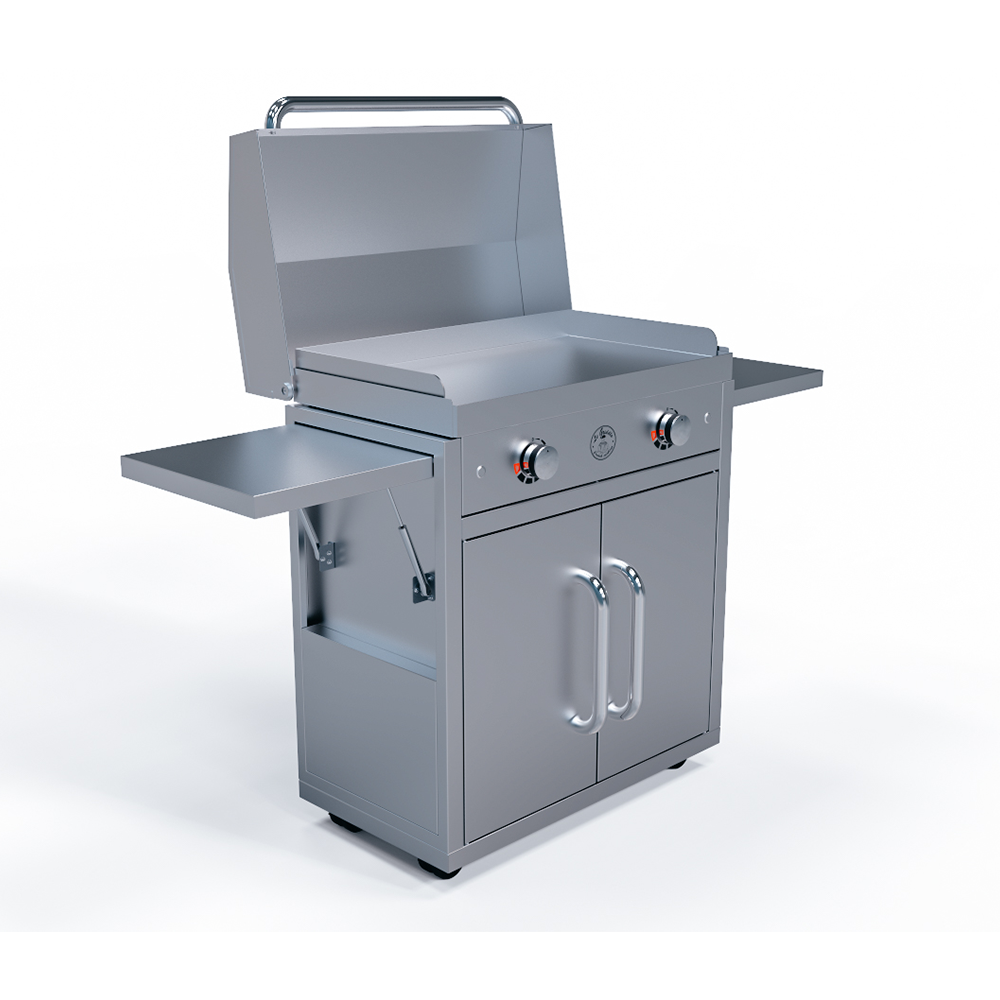 Le Griddle Portable Cart for the 75 Series Griddles – Stainless Steel Cart with Dual Folding Shelves