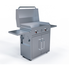 Le Griddle Portable Cart for the 75 Series Griddles – Stainless Steel Cart with Dual Folding Shelves