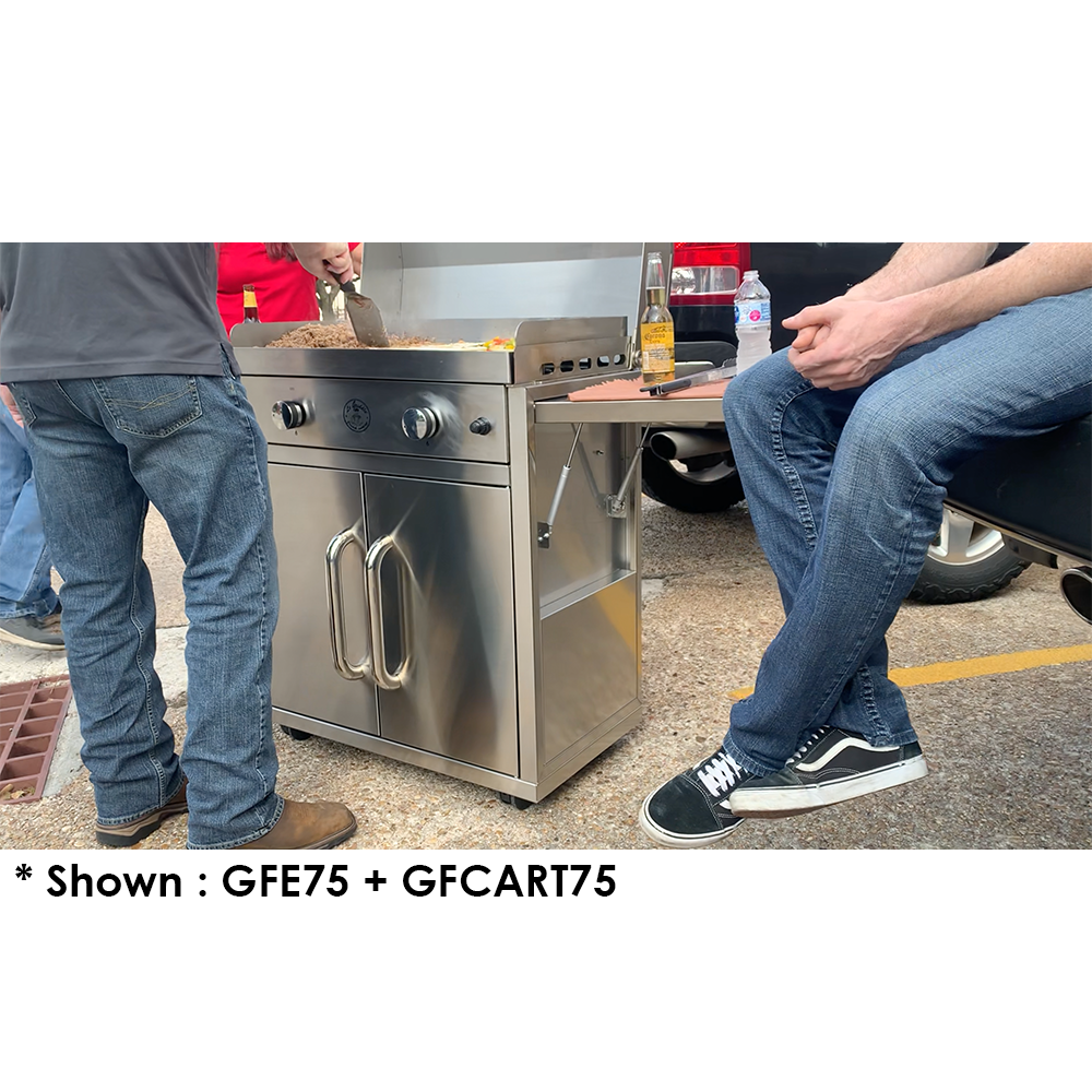 Le Griddle Portable Cart for the 75 Series Griddles – Stainless Steel Cart with Dual Folding Shelves