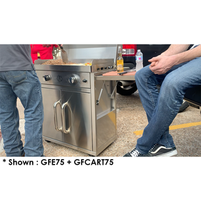 Le Griddle Portable Cart for the 75 Series Griddles – Stainless Steel Cart with Dual Folding Shelves