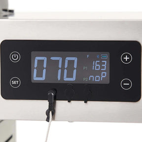 Digital control panel with temperature display on a Monument Grills Denali 405