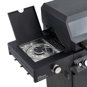 Monument Grills Denali 425 - Black portable stove with a lid open