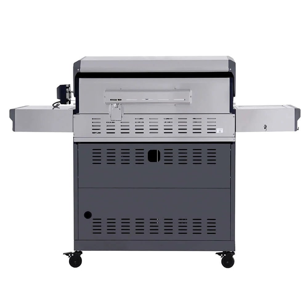 Gray industrial machine on wheels with a white background