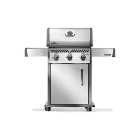 Napoleon Rogue 425 3-Burner Natural Gas Grill 42,000 BTU Stainless Steel BBQ with Cast Iron Grates & Folding Shelves R425NSS-2