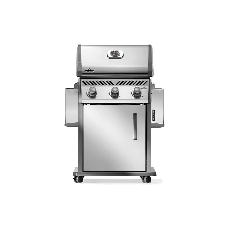 Napoleon Rogue 425 3-Burner Natural Gas Grill 42,000 BTU Stainless Steel BBQ with Cast Iron Grates & Folding Shelves R425NSS-2
