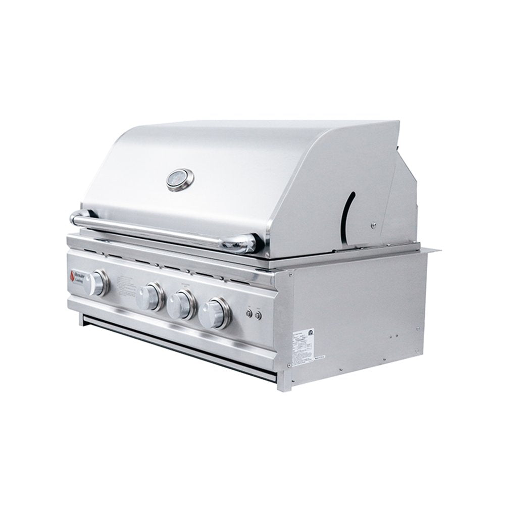 Stainless steel grill on a white background