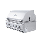 Stainless steel grill on a white background