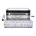 Stainless steel grill with visible brand logo "rcs" on a white background