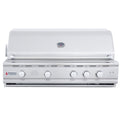 White gas grill with brand logo on a white background