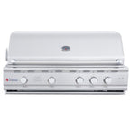 White gas grill with brand logo on a white background